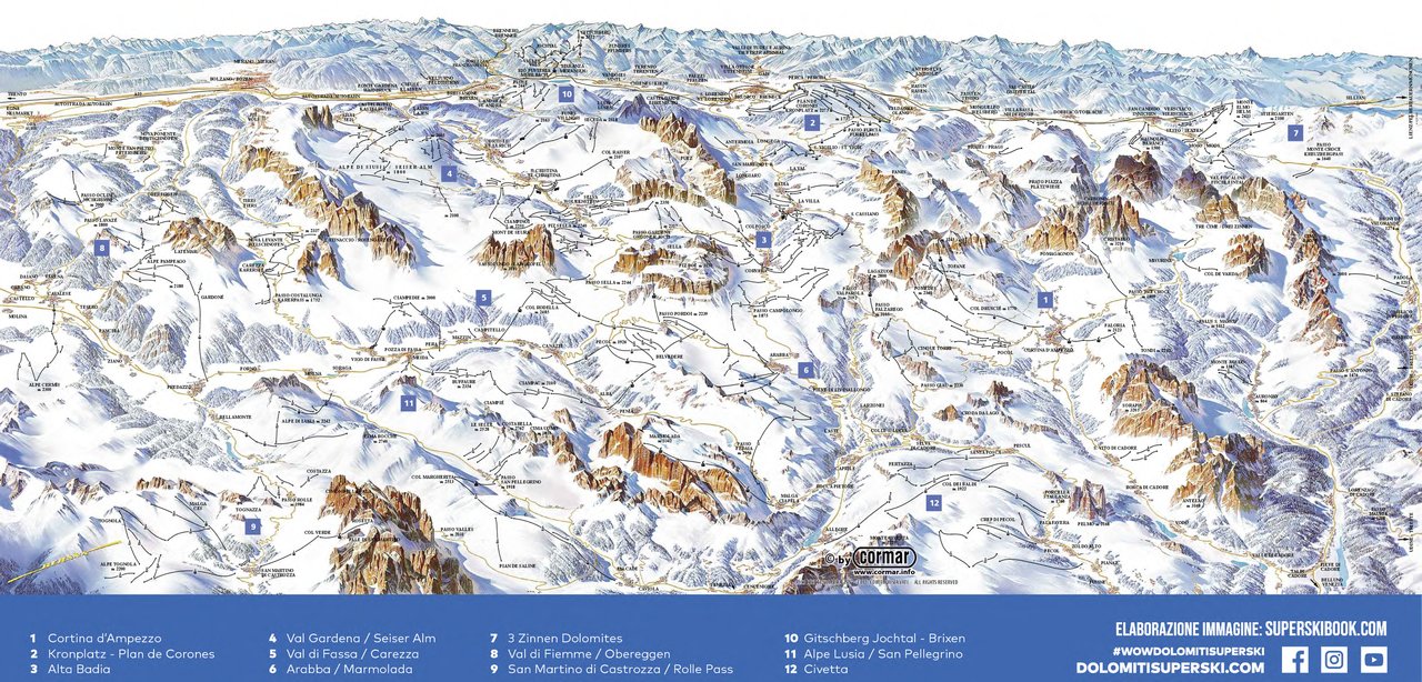 mappa del dolomiti superski