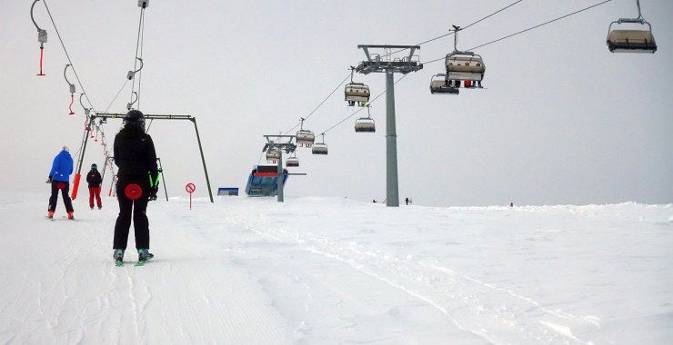 Sullo skilift Plateau