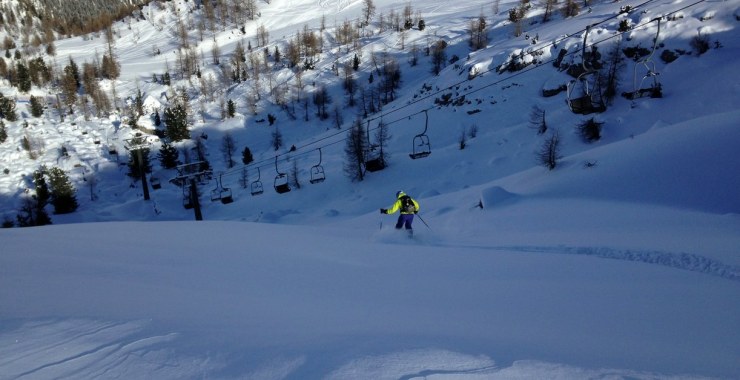Fuoripista sotto seggiovia