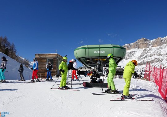 Seggiovia Alpenrose (Vauz - La Viza): comoda esaposto per tornare ad Arabba (Sellaronda verde) dal Pordoi
