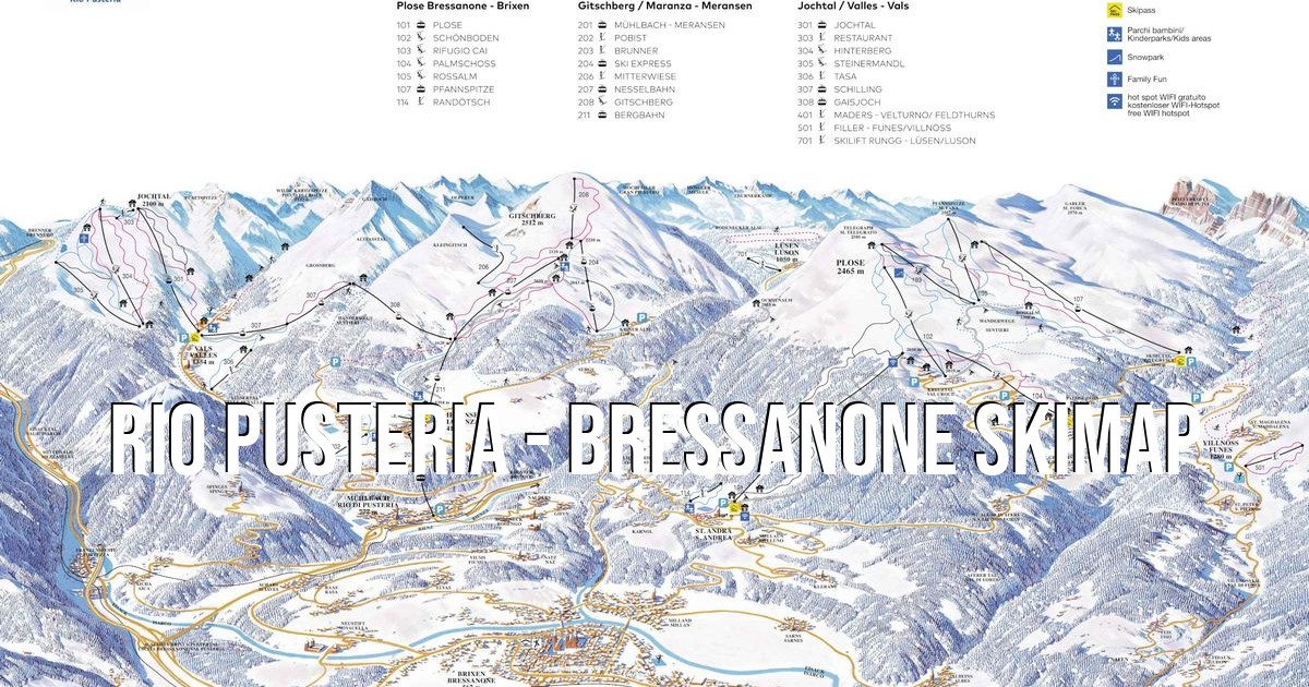 mappa piste e impianti Rio Pusteria - Bressanone