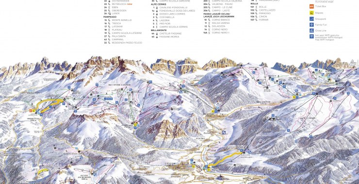 Skimap Val di Fiemme - Obereggen
