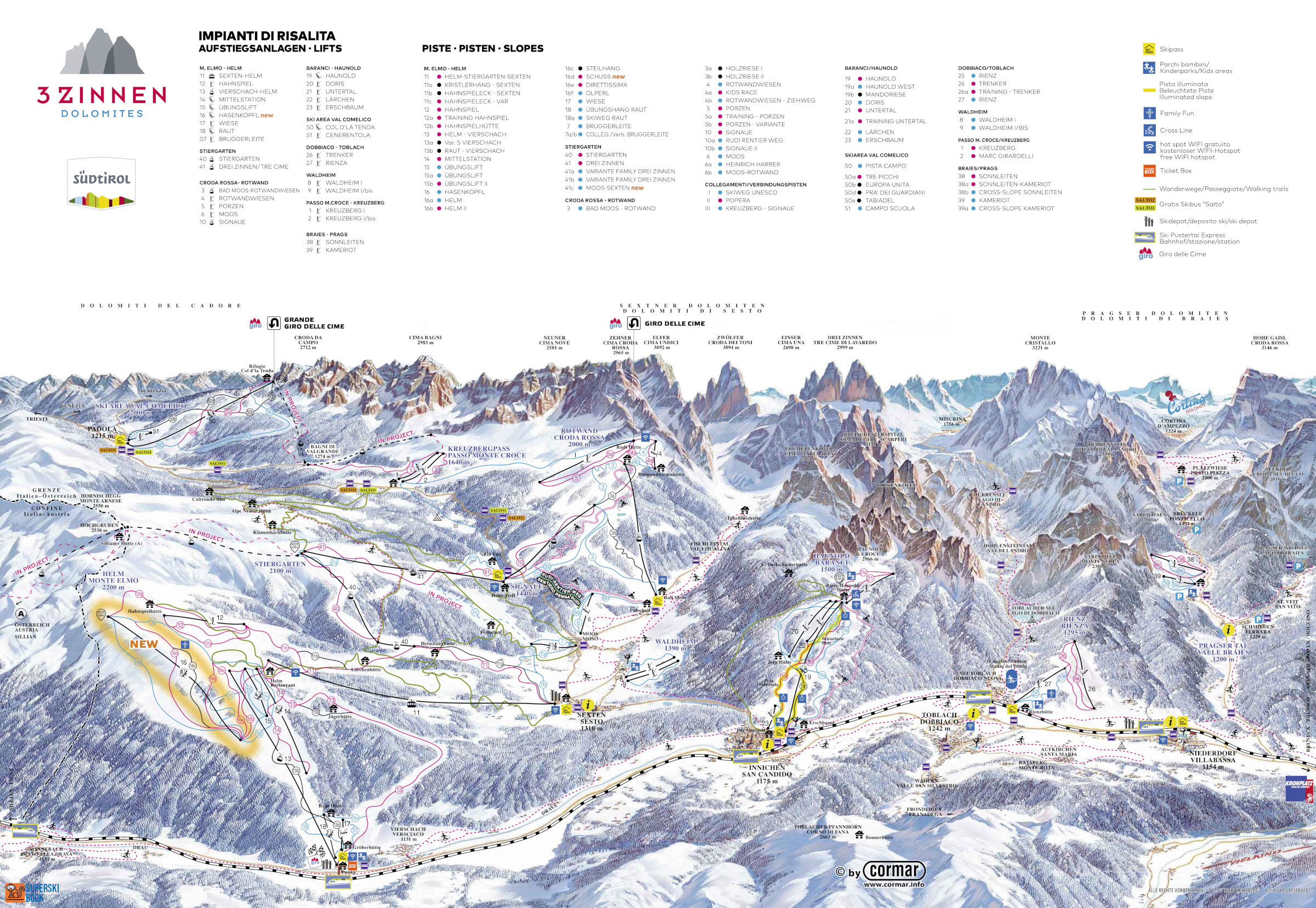 Skimap 3 Cime Dolomiti