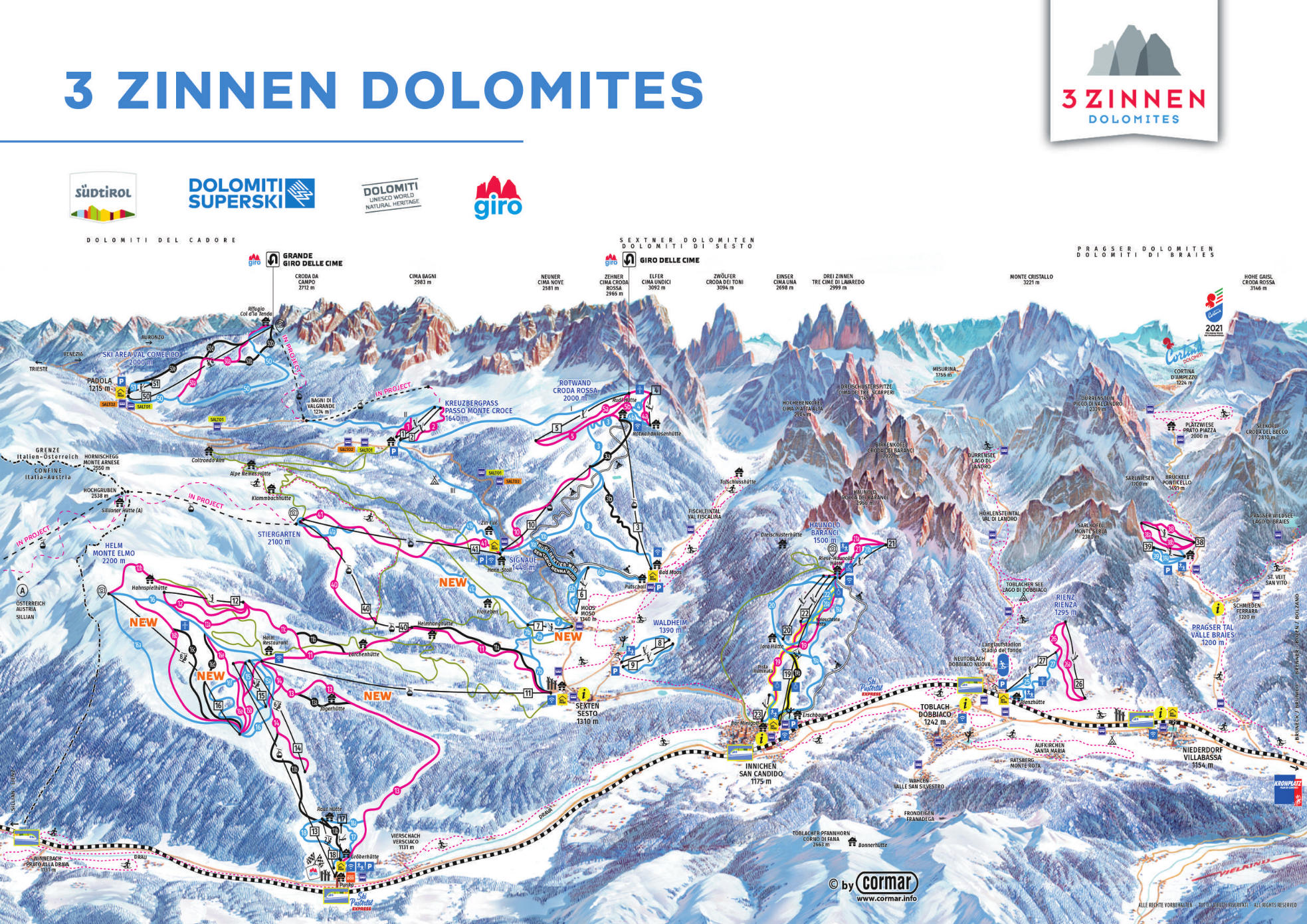 Skimap Tre Cime Dolomiti