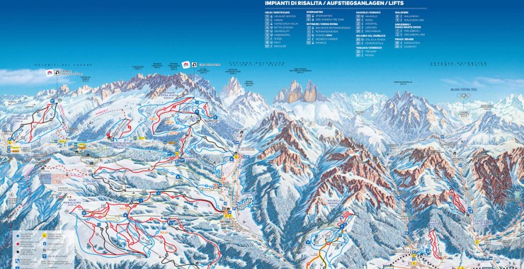 Skimap Tre Cime Dolomiti 2024-2025