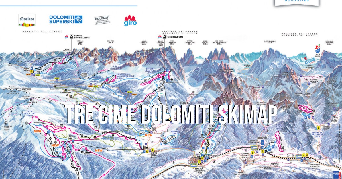 mappa piste e impianti Alta Pusteria - Tre Cime Dolomiti