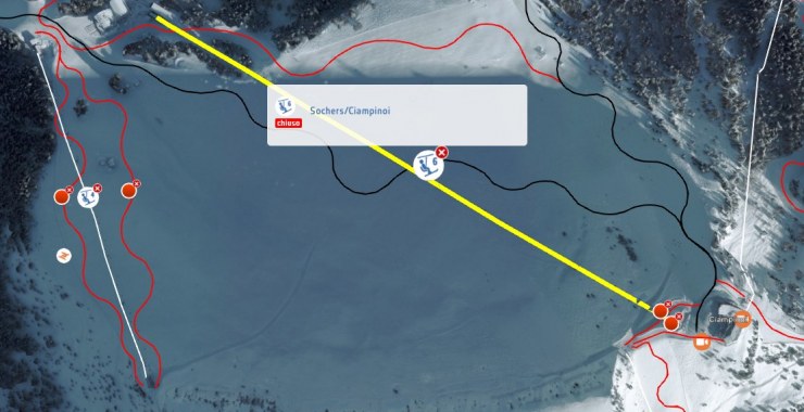 Traccia seggiovia Sochers - Ciampinoi