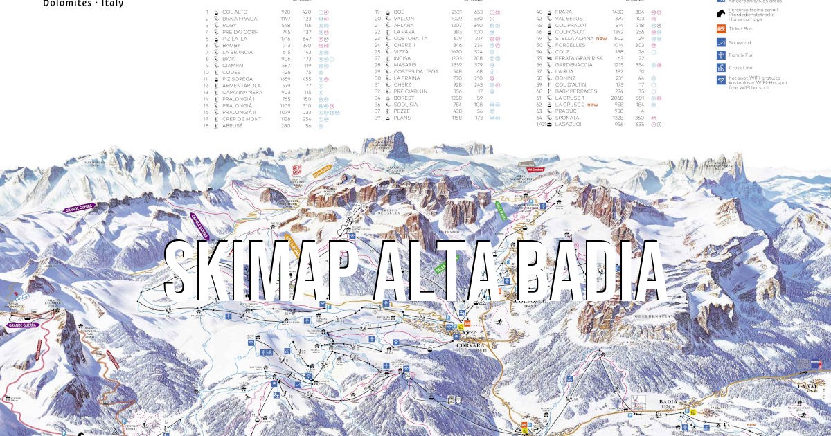mappa piste e impianti Alta Badia