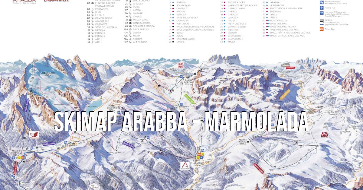 mappa piste e impianti Arabba - Marmolada