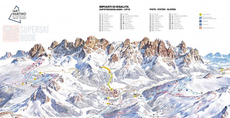 Skimap di San Martino di Castrozza - Primiero e Passo Rolle