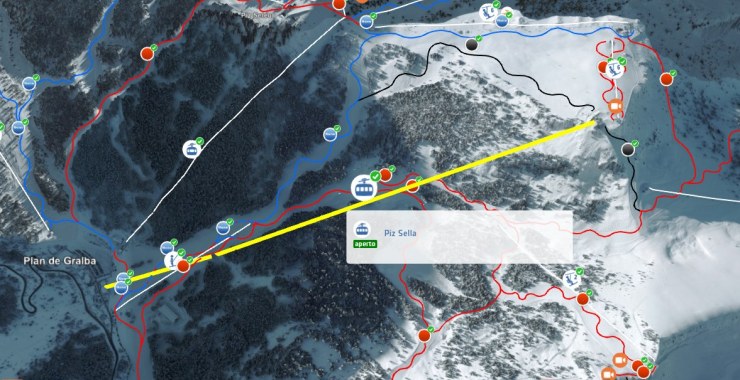 Linea funivia Piz Sella