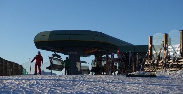 Stazione di monte al tramonto