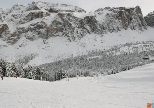 Pista per facili curve con vista Sella