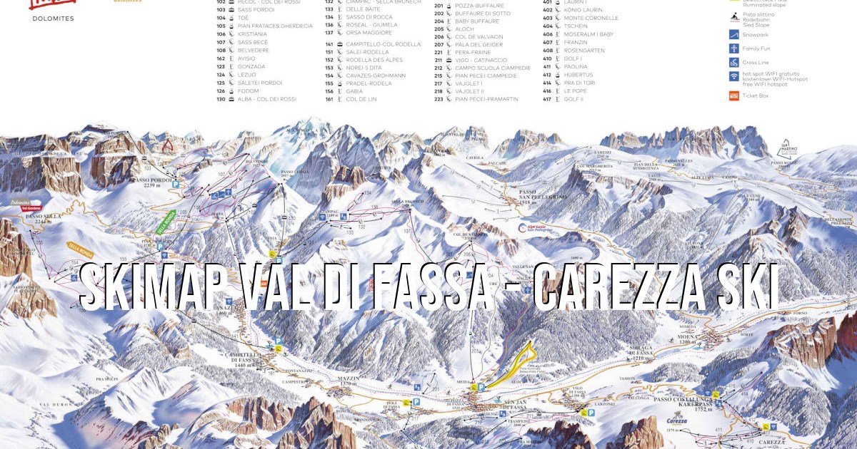 mappa piste e impianti Val di Fassa