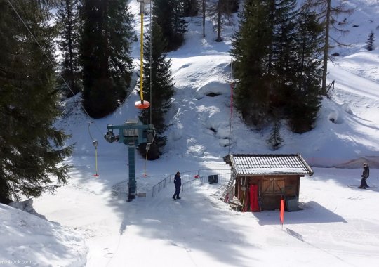 Breve skilift che porta a Forcella Pecol