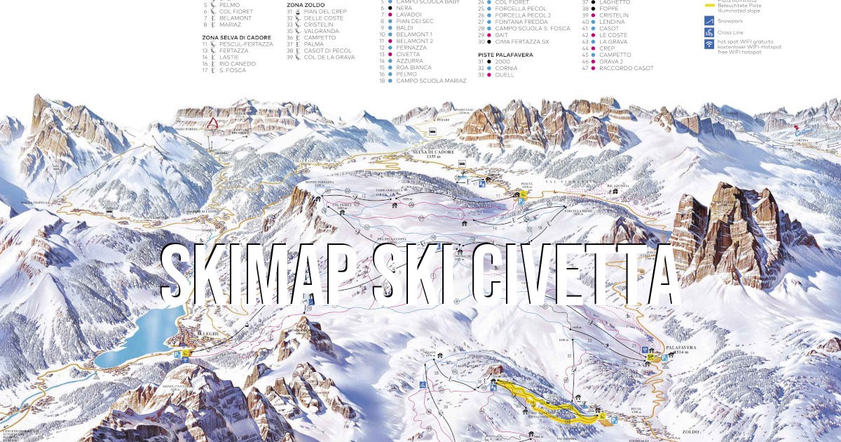 mappa piste e impianti Ski Civetta