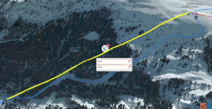 Traccia 3D seggiovia Vizza