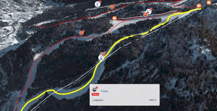 Traccia 3D della pista nera Foppe