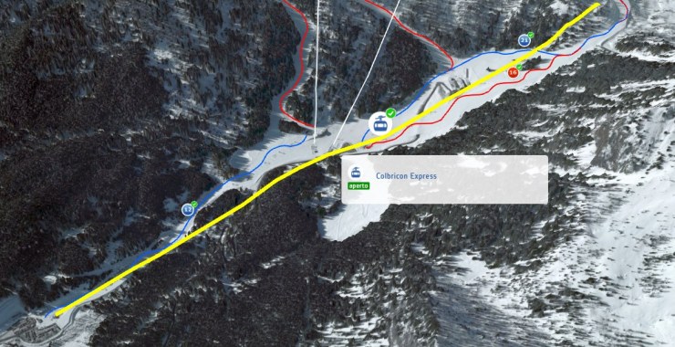 Traccia cabinovia Colbricon Express