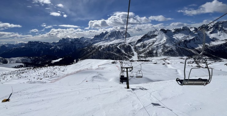 Parte bassa pista nera Nuova Cima Uomo