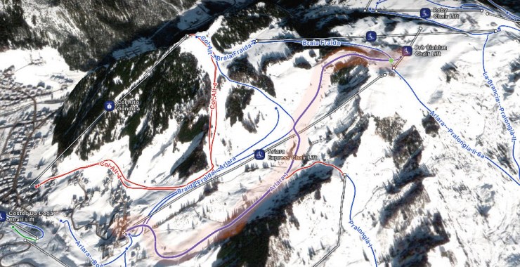 Traccia su mappa 3D della pista Arlara