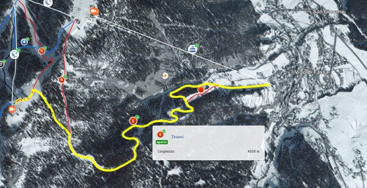Traccia su mappe 3D pista Thoeni