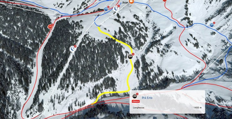 Traccia 3D della pista Prà Erto