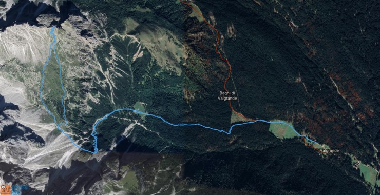 Traccia escursione a Forcella Popera