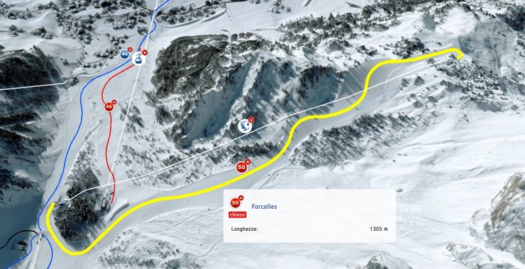 Traccia pista rossa Forcelles