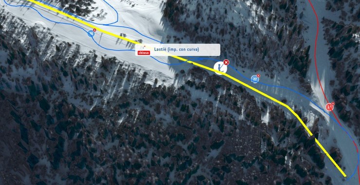 Sciovia con curva Lastie