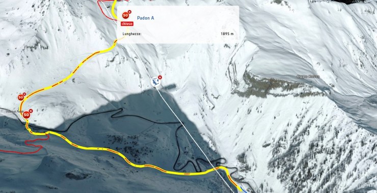 Traccia della pista Padon A