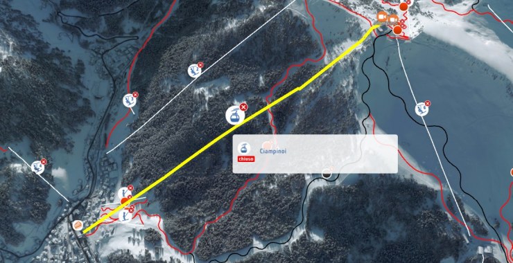 Traccia cabinovia Ciampinoi