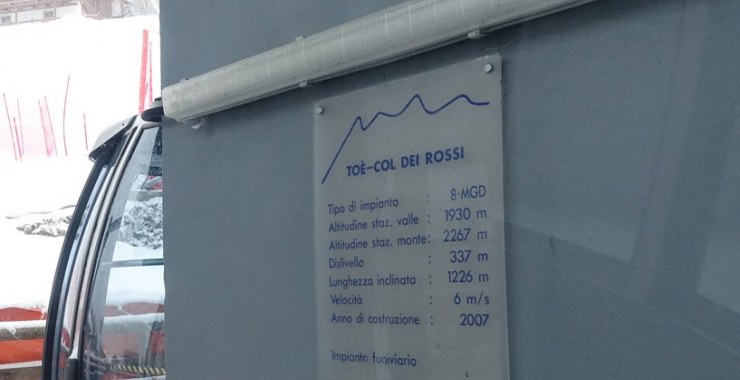 Scheda tecnica cabinovia Toé