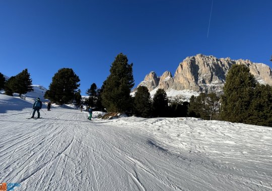 Pista Sass Betit: bellissima e facile pista del Sellaronda che dal Passo Sella porta in Val Gardena