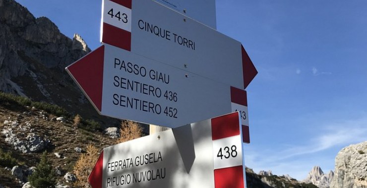 Segnavia per la ferrata Gusela
