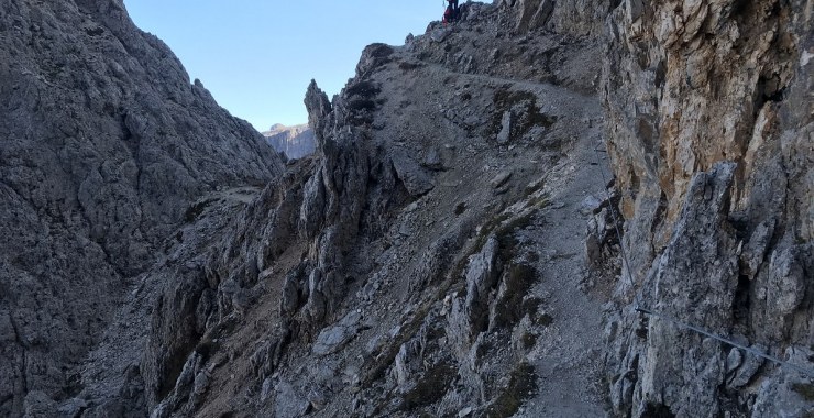 Ferrata Ra Gusela prima cengia