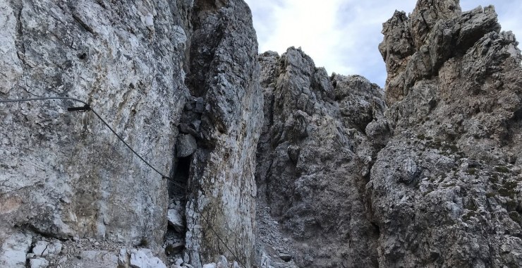 Parte alta via ferrata Averau
