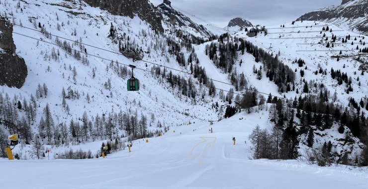 Accesso alla pista nera Raccordo Ornella - Sourasass