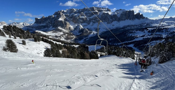 Panorama sul Sella dalla pista Ciampinoi 5
