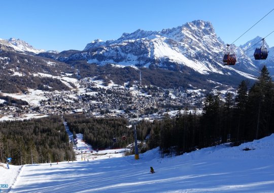 Pista Col Drusciè A: ripida nera per gare internazionali visibili dal centro di Cortina d'Ampezzo