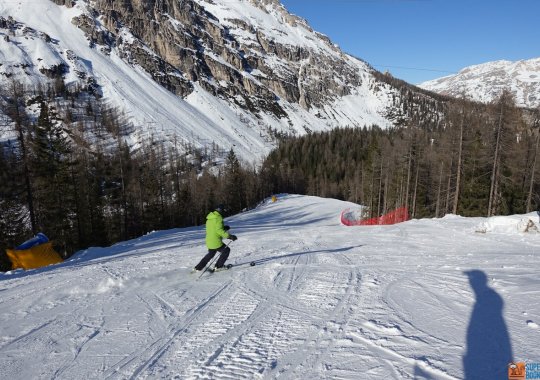 Pista perfetta per la sciata carvig ai piedi delle Tofane di Cortina