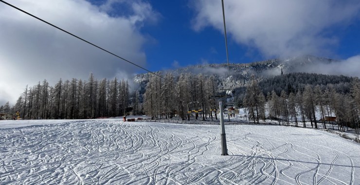 Sulla seggiovia quadriposto Gardenaccia