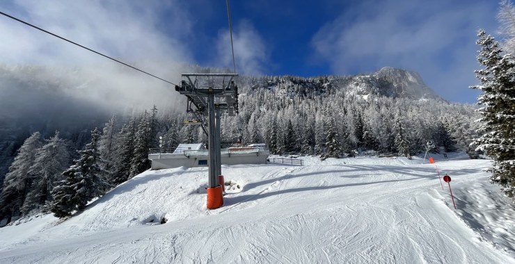 In viaggio sulla seggiovia quadriposto Gardenaccia
