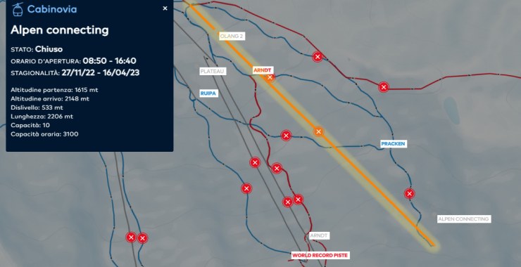 Traccia linea impianto Alpen Connecting