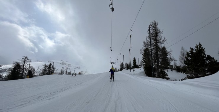 In viaggio sullo skilift Tondi di Faloria