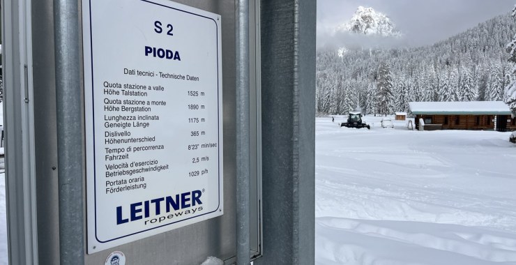 Dati tecnici seggiovia Pioda