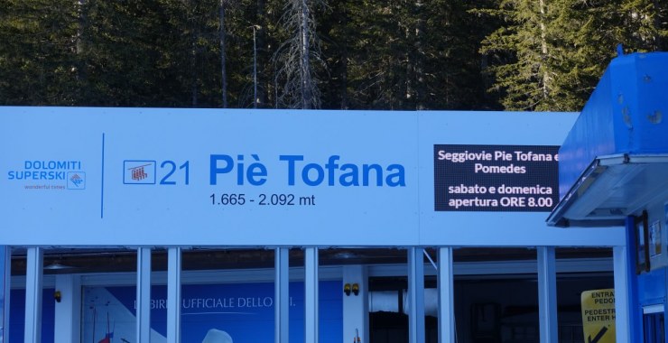 Cartello partenza Piè Tofana