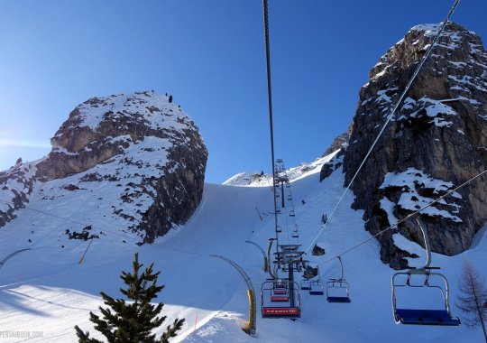 Seggiovia triposto Duca d'Aosta - Pomedes: l'impianto dello Schuss