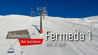 Pista sempre al sole della Val Gardena sul Seceda di Ortisei