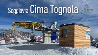 Seggiovia che port nel punto più alto della skiarea di San Martino di Castrozza